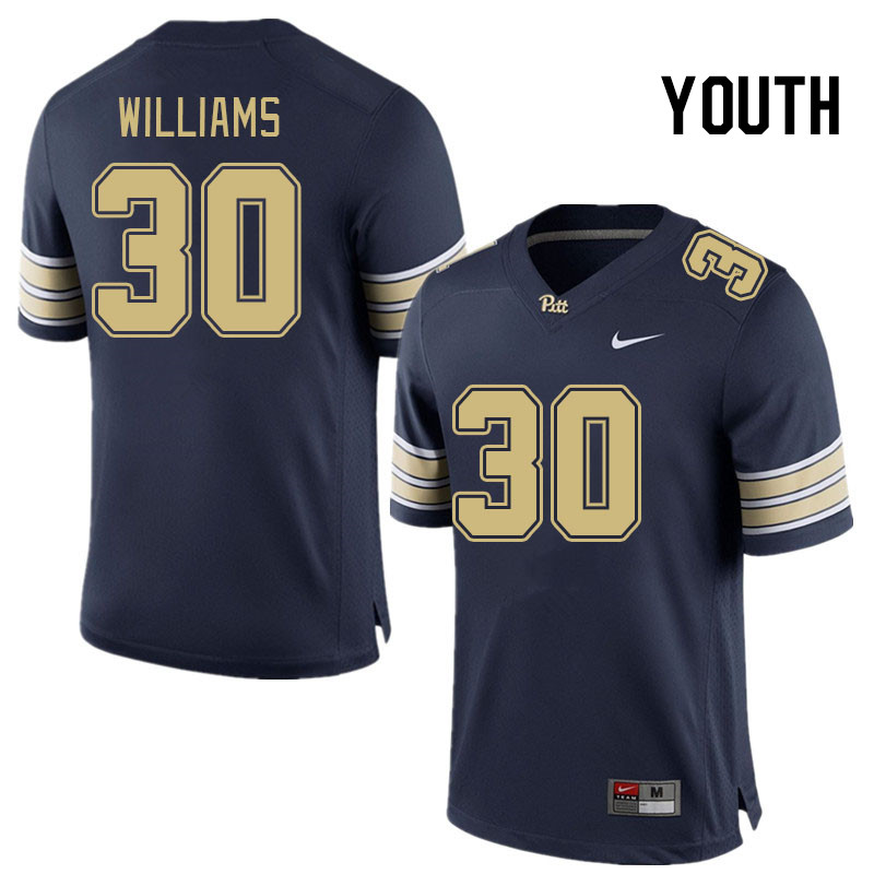 Youth #30 Caleb Williams Pitt Panthers College Football Jerseys Stitched Sale-Navy